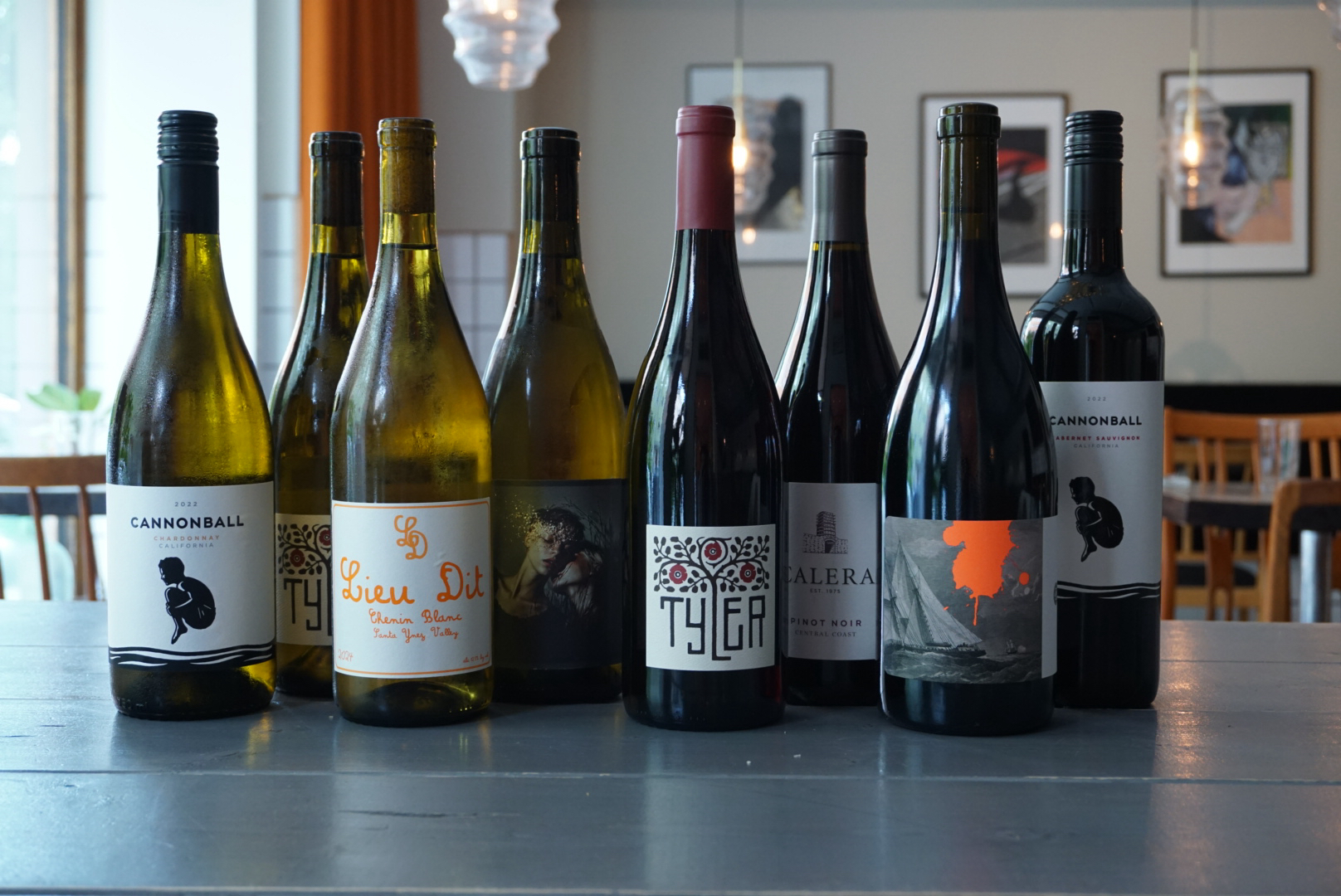 Curated white wine selection at CHECA Peruvian restaurant Stockholm